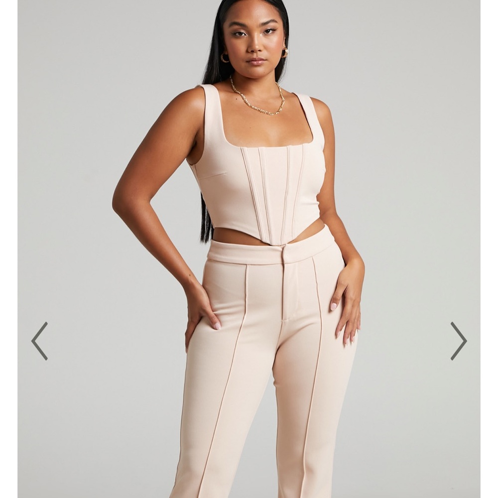 Showpo two piece set in cream ( a little bit of a pinkish tone to it)